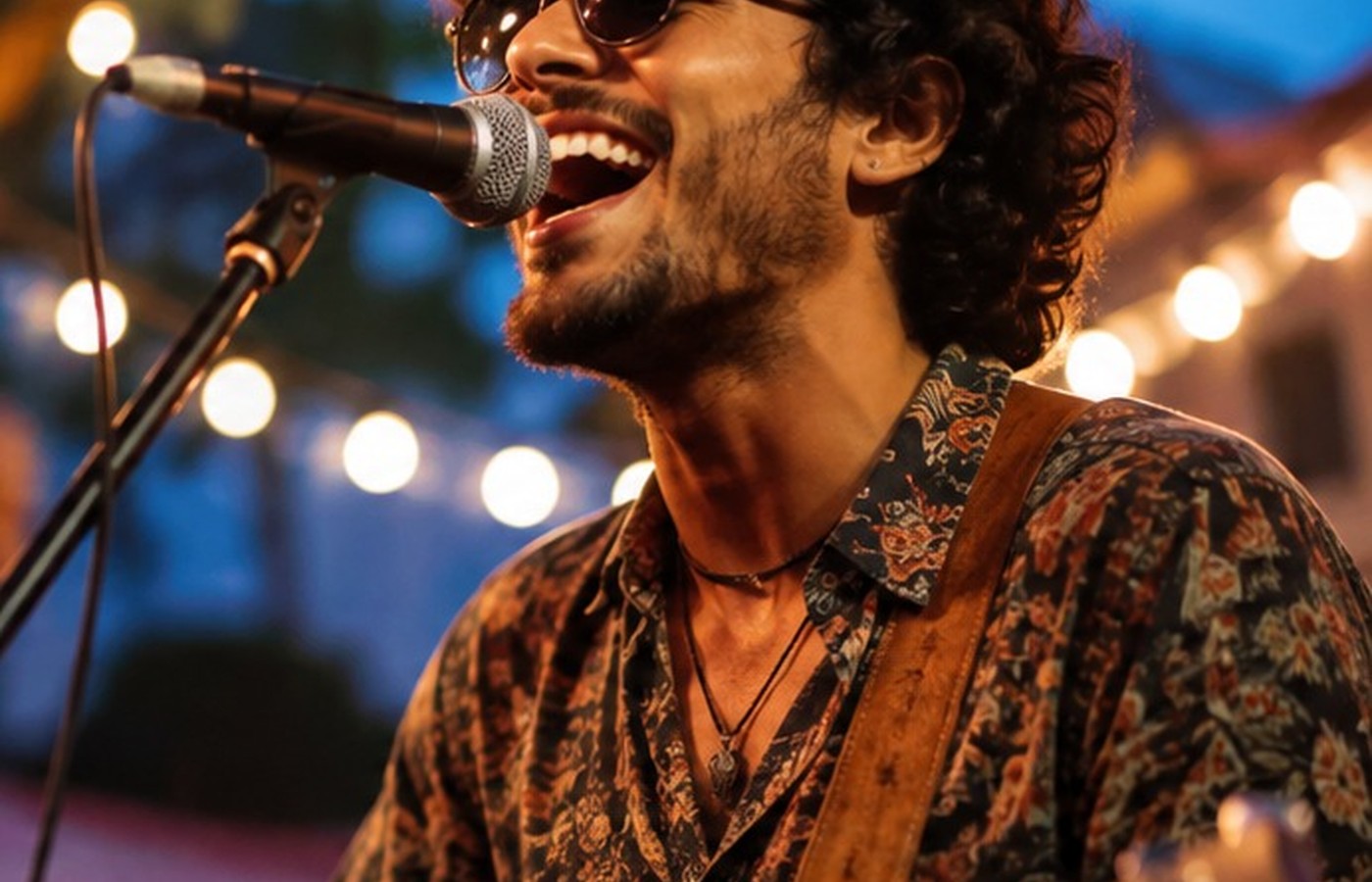 Artista cantando en vivo