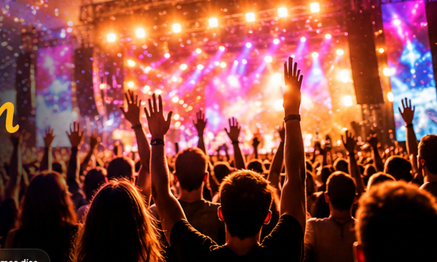 Escenario de recital con público en San Juan